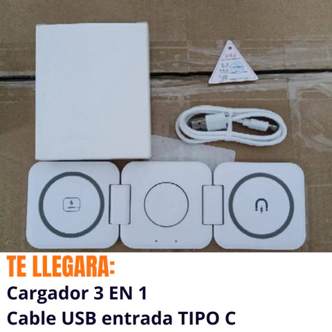 Cargador Inalámbrico 3 En 1