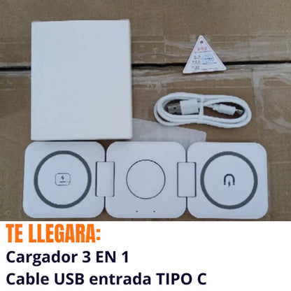 Cargador Inalámbrico 3 En 1
