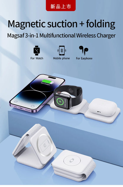 Cargador Inalámbrico 3 En 1