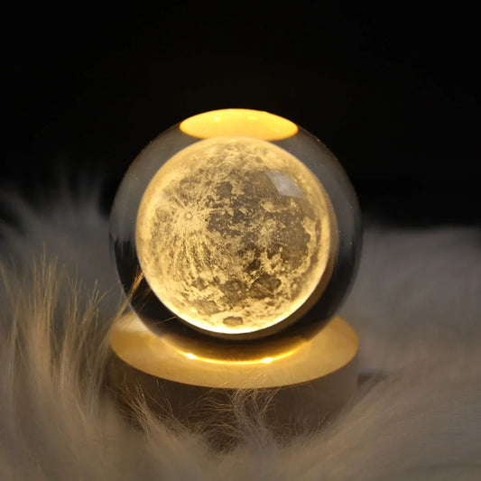 Lampara Luna Llena 3d Flotante