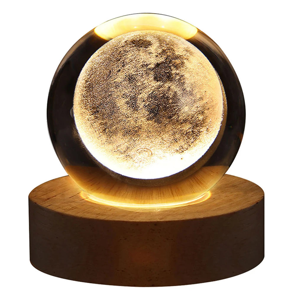 Lampara Luna Llena 3d Flotante