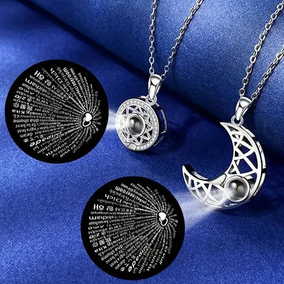 Collar Sol Y Luna Con 100 Idiomas