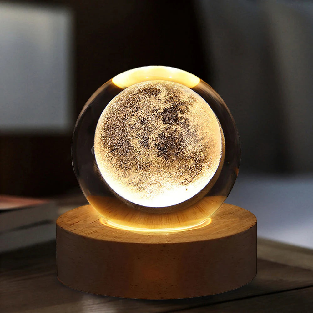 Lampara Luna Llena 3d Flotante