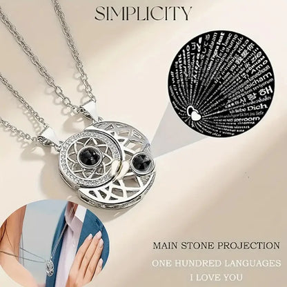 Collar Sol Y Luna Con 100 Idiomas